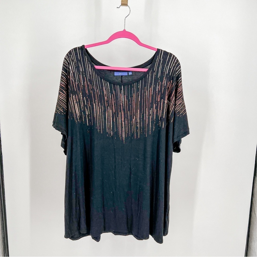 Apt. 9 Black Tunic with Gold Accents